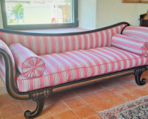 Banquette époque REGENCY traditionnelle tapissier SEVERAC AVEYRON LOZERE SEDENTaire