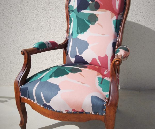 Fauteuil Voltaire Atelier SEDENTaire Tapissier Sellier SEVERAC D' AVEYRON LOZERE réfection THEVENON