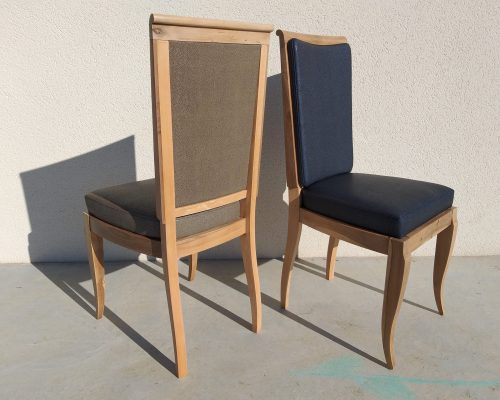 Chaises salle à manger Simili cuir skai restauration réfection SEDENTaire artisan Tapissier décorateur Aveyron Lozère Cantal Tarn